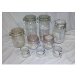 Set of 9 Glass Storage Jars with Airtight Lids
