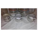 Set of 9 Glass Storage Jars with Airtight Lids