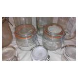Set of 9 Glass Storage Jars with Airtight Lids