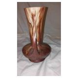 Pair of Vintage Rocky Mountain Pottery Romco Faux Wood Grain Handcrafted Ceramics Vases with Green Interiors