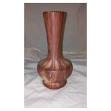 Pair of Vintage Rocky Mountain Pottery Romco Faux Wood Grain Handcrafted Ceramics Vases with Green Interiors