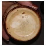 Pair of Vintage Rocky Mountain Pottery Romco Faux Wood Grain Handcrafted Ceramics Vases with Green Interiors