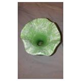 Set of 2 Vintage Shawnee Pottery Green Ruffled Edge