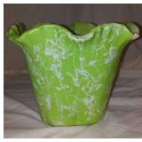 Set of 2 Vintage Shawnee Pottery Green Ruffled Edge