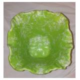 Set of 2 Vintage Shawnee Pottery Green Ruffled Edge