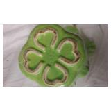 Set of 2 Vintage Shawnee Pottery Green Ruffled Edge