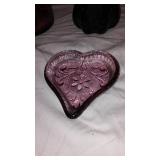 Collection of 5 Purple Glass Decor Items Including Vases and Dish