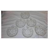 Set of 6 Vintage Hazel Atlas Clear Glass Apple Serving Dishes