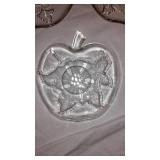Set of 6 Vintage Hazel Atlas Clear Glass Apple Serving Dishes