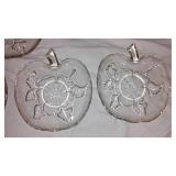Set of 6 Vintage Hazel Atlas Clear Glass Apple Serving Dishes