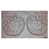 Set of 6 Vintage Hazel Atlas Clear Glass Apple Serving Dishes