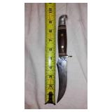 Vintage Hunting Knife with Leather Sheath by Western