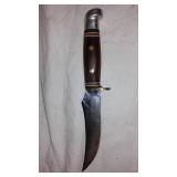 Vintage Hunting Knife with Leather Sheath by Western