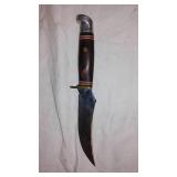 Vintage Hunting Knife with Leather Sheath by Western
