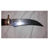 Vintage Hunting Knife with Leather Sheath by Western