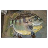 Wood Carved Sun Fish Stool.