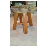 Wood Carved Sun Fish Stool.