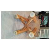 Wood Carved Sun Fish Stool.