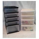 Storage Bins 4-5 Drawers (2) With Vintage Cards.