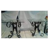 Metal and Glass End Tables.