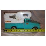 Vintage 1960s Turquoise Tonka Camper Pickup Truck.