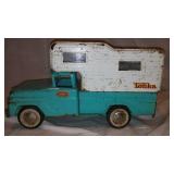 Vintage 1960s Turquoise Tonka Camper Pickup Truck.