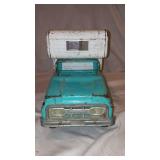 Vintage 1960s Turquoise Tonka Camper Pickup Truck.