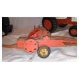 Case Metal Tractor, Tru Scale Square Baler, and Gambles Truck.
