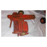 Case Metal Tractor, Tru Scale Square Baler, and Gambles Truck.