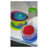 Tote Full of Storage Containers.