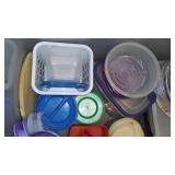 Tote Full of Storage Containers.