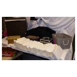 Storage containers and Laundry Basket.