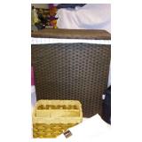 Storage containers and Laundry Basket.