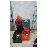 Storage Plastic Milk Crates (6) with contents.