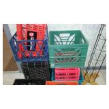 Storage Plastic Milk Crates (6) with contents.