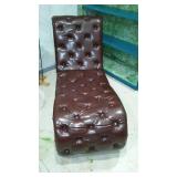 Faux Leather Button Tufted Chaise Lounge Chair