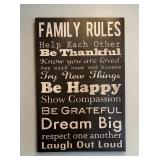 Family Rules Canvas Wall Hanging Print