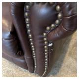 Brown Leather Duo Reclining Loveseat / Sofa