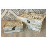 Two Decorative Distressed Style Dresser Boxes