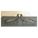Two Beautiful Vintage Metal Pheasant Figurines