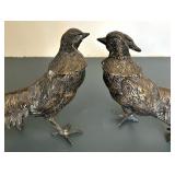 Two Beautiful Vintage Metal Pheasant Figurines