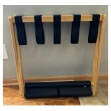 Folding Suitcase Stand Heavy Duty with Storage Shelf Portable Luggage Rack