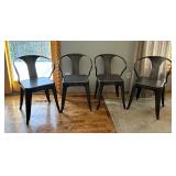 Four Tabouret Metal Chairs