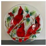 Cardinal Motif Glass Plate by Fusion