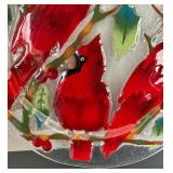 Cardinal Motif Glass Plate by Fusion