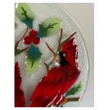 Cardinal Motif Glass Plate by Fusion