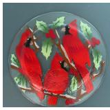 Cardinal Motif Glass Plate by Fusion