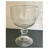 Four Thick Glass Footed Goblets