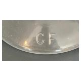 Four Thick Glass Footed Goblets