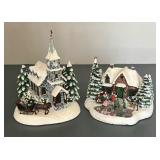 Two Thomas Kinkade Village Houses including Thomas Kinkade